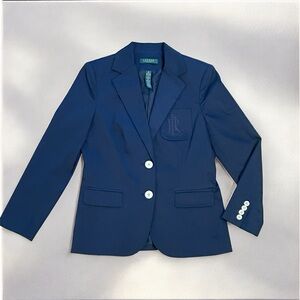 Lauren Ralph Lauren Designer Jacket Rich Navy Cotton with embroided logo